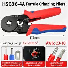 Kit Terminal Kawat VE Warna Campuran 200pcs & 800pcs dengan Alat Crimping Profesional, Terminal Cold Press Tubular Terisolasi 0,5-10mm², Konektor Ujung Kawat Inti Tembaga Penuh, Cocok untuk Dekorasi Rumah, Instalasi Listrik, Pencahayaan Latar Belakang Liburan DIY - Set terminal tabung VE - View 10