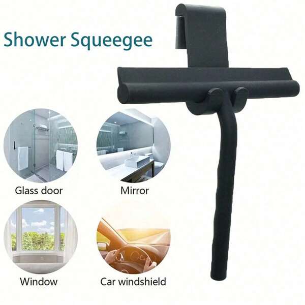 1 Piece Silicone Squeegee With Hook, Handheld Shower Squeegee, Shower Water Remover, Suitable For Shower Doors, Windows, Bathrooms, Autumn Decorations, Back To School Items. Glass Cleaner, Bathroom, Bathroom Accessories