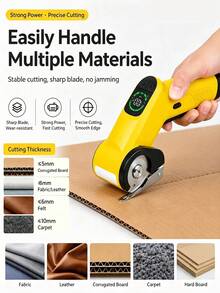 Portable Rechargeable Electric Rotary Cutter With Alloy Sharp Blade, Fabric Cutting Machine For DIY Sewing, Leather, Corrugated Board, Carpet, Clothing, Home And Studio Use - Multicolor - View 1