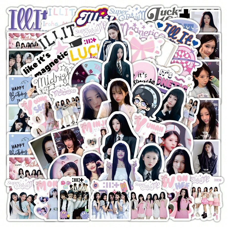 60pcs ILL//IT Stickers, Decorative Stickers For Scrapbooking, Diaries, Laptops, Phones, Luggage, A Thoughtful Gift For Fans, Birthday, Holiday - Multicolor - View 1