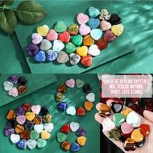100pcs Natural Stone Quartz Heart-Shaped Gemstone Crystal Raw Stone 2cm Random Color And Style - Multicolor - View 7