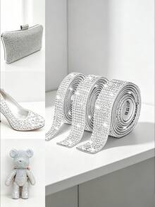 3 cuộn dải trang trí đính đá DIY tự dính, dải dán đá trang trí kim cương lấp lánh, phù hợp cho đồ thủ công, trang trí đám cưới và tiệc, cũng như trang trí gương, ô tô và điện thoại - Nhiều màu - Xem 5