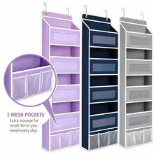4-Tier High-Quality Multi-Pocket Upgraded Hanging Storage Bag, Reinforced Composite Fabric, Nordic Style Hanging Design, 4+3 Pocket Layout, Includes Extra Mesh Pocket, Durable Material, Suitable For Door, Wall, Bedroom, Bathroom, Pantry Storage, Space-Saving, Storage Box, Closet Organization, Increase Storage Space - View 2