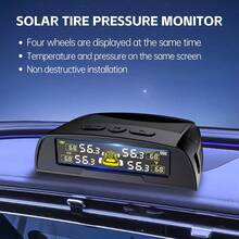YNF Solar Powered Wireless TPMS Tire Pressure Monitoring System, 4 External Sensors, Real-Time Data Display, High/Low Pressure & Temperature Alarm, Sensor Disconnection Reminder - A - View 4
