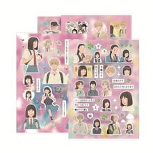8pcs Vibrant Youth Anime 2D Healing Style Popular INS Style Collage Stickers Waterproof Decals - Multicolor - View 5