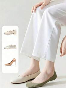 6 Pairs Women's Ice Silk No Show Socks Non Slip Invisible Liner Socks Multi Color For High Heels Flats All Season Daily Wear For Daily Halloween - Multicolor - View 5