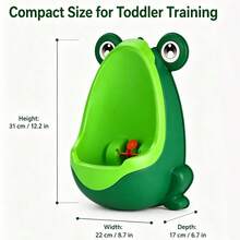 Urinal Latihan Buang Air Kecil Bentuk Katak untuk Balita Laki-laki, dengan Target Berputar, Dipasang di Dinding dengan Pengait, Aneka Warna - MultiWarna - View 3