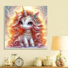 5D Diamond Painting Kit, Beautiful Unicorn Pattern, Suitable For Adults Or Beginners, DIY Full Diamond Art Craft, Bright Mosaic Wall Art For Beginners - round diamond - View 3