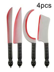 Halloween Realistic Plastic Machete Prop, Fake Knife Accessory For Halloween Party Costumes - Multicolor - View 11