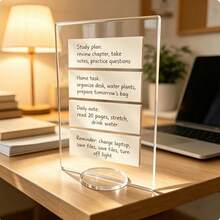 1pc Transparent Acrylic Memo Board And Memo Information Board Stand, Computer Screen Memo Clip Board, Message Board, Office Desk Accessory - Multiple Styles - View 2