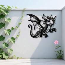 Dragon Theme Metal Wall Art, Cute Dragon Sculpture Wall Decor, Perfect Gift For Halloween And Holidays - Multicolor - View 5