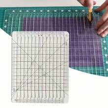 2.5MM Thick Transparent Acrylic Patchwork Ruler - 6 Inch Sewing Template With Dual Unit (Inch & Centimeter) Scale, Grid Markings And Diagonal Cutting Guide, Suitable For Patchwork, Handicrafts, Clothing Alterations, Durable Structure Sewing Accessory - 1pc Clear Acrylic - View 4