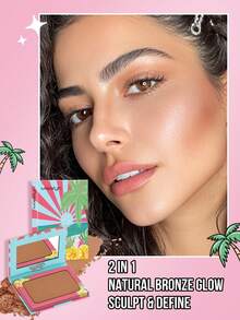 MISSLYN 2Pcs Sweet Rush Powder Blush & Tropical Glow! Bronzing & Contouring Powder Set, Silky Blendable Color, Natural Warm Radiant Finish, Face Palette Cheek/Contour/Highlight, Daily/Party/Summer, Clean Girl/Soft Glam/Sun-Kissed, Blush & Bronzer Set - #01+#15 - View 5