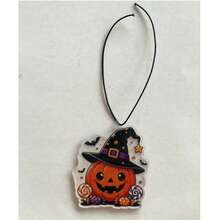 1pc AUSI Acrylic Halloween Car Hanging Ornament, Black Cat House Pumpkin Ghost Witch Funny Spooky Pattern Pendant, Car Rearview Mirror Decoration Prop, Suitable For Sedan SUV MPV Interior Party Decor Accessory - Multicolor - View 12