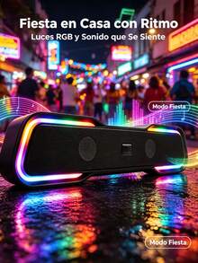 Bocina Bluetooth Portátil con Luces RGB Multicolor, Altavoz Inalámbrico con Sonido Potente y Graves Claros, Diseño Moderno para Fiestas, Karaoke, Reuniones con Amigos, Hogar y Viajes, Conexión Estable y Batería Recargable para Disfrutar tu Música Favorita en Cualquier Lugar - Ver 4