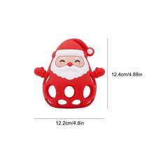 1 món đồ chơi lắc bằng silicone hình ông già Noel, bóng cầm tay có chuông, quà Giáng sinh cho bé - Nhiều màu - Xem 2