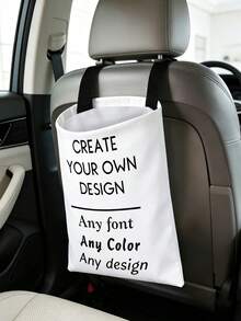 1pc Custom Car Trash Bag With Any Image, Hanging Car Backseat Trash Bag, Suitable For Most Vehicle Additions, Camping And Travel, Backseat Car Garbage Bag, Hanging Car Waste Storage - 1pc - View 3