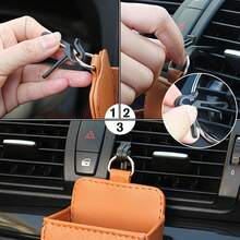 KELEEL Car Air Vent Mount Storage Box | Artificial Leather Car Phone Storage Bag, Interior Accessory - Multiple Styles - View 10