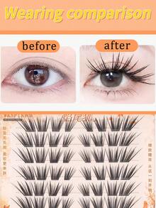 WANPIN Segmented False Eyelashes, Beginner-Friendly, Ready To Use, Reusable, Glue-Free Option Available, Varied Lengths, Natural Hair-Like Texture, Lightweight And Comfortable On Eyes, No Eye Irritation, Suitable For Daily Commute, Parties And Weddings - C - View 14