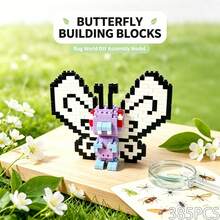 Children's Insect World Building Block Set, Bee Butterfly Crab DIY Assembly Model, Boy Girl Educational STEM Puzzle Toy, Creative Learning Building Block Gift, Children's Birthday Holiday Creative Hands-On Learning Construction Blocks - Multicolor - View 9