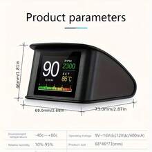 YNF Automotive HUD Head-Up Display | Pemantauan Real-Time OBD2 | Diagnosis dan Eliminasi Kerusakan | Alarm Multi-Bahasa | Kontrol Suhu Air/Tegangan/Kecepatan/Konsumsi Bahan Bakar dalam Satu Layar | Cocok untuk Sebagian Besar Model | Hadiah Liburan - A - View 9