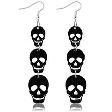 Pendientes de Acrílico Vintage de Halloween, Estilo Gótico Oscuro con Colgantes de Calabaza, Murciélago, Calavera y Fantasma, Joyería de Disfraz para Ambiente de Fiesta - Multicolor - Ver 8