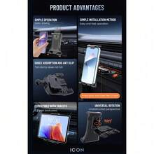 Car CD Slot Tablet & Phone Holder, Adjustable Mount, ABS Material, Compatible With 4-14 Inch Tablets And Phones - Tablet Stand - View 4