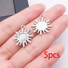 5/10/20pcs Silvery Plated Celestial Rhinestone Charms Sun Moon Star Heart Alloy Pendant For DIY Bracelet Necklace Earring Jewelry Making Findings - Multicolor - View 11