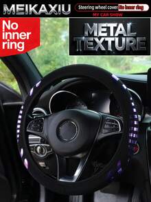 MEIKAXIU Metallic-Look Dynamic Stripe New Diving Fabric Car Steering Wheel Cover Without Inner Ring, Suitable For 38cm (15inch) Car Decor, For Women - Faux Metal Decorative Steering Wheel Cover - View 14