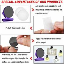 Photo Clip Refrigerator Magnets, Colorful Magnetic Clips For Fridge Notes, Refrigerator Photo Clips, Cruise Style Sculptural Photo Frame Clips, Heavy Duty Decorative Refrigerator Magnetic Clips - A - View 4