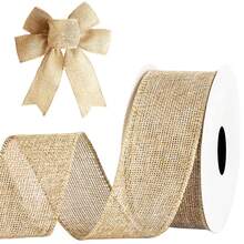 2 Inch Burlap Wide Fabric Craft Ribbon,10 Yard, Natural Brown Ribbon For Bow Crafting,Wreath-Making, Tree Decoration,Natural Jute Fabric Ribbon, Crafts Ribbon For Christmas, Wedding, Gifts, Burlap Fabric DIY, Ribbon For Decoration - A - View 9