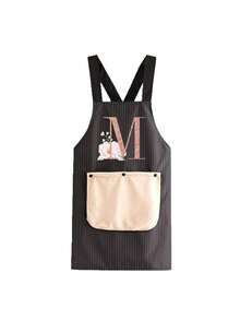 1pc Kitchen Apron With Detachable Towels Black Cat Holding Knife With Two Pockets Durable And Easy To Clean, Ideal For Baking, Cooking, Home And Restaurant Use - Multicolor - View 13