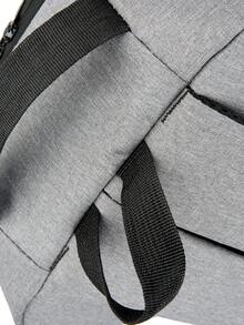 Water-Resistant Fashion Casual USB Port Men's Backpack - Grey - View 8