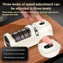 Professional USB Electric Knife Sharpener - Portable And Efficient, Suitable For Home And Chef Use, Equipped With Lithium Battery, Fine Abrasive Grit, USB Rechargeable, 1200mAh Battery, Made Of Durable ABS Material, Perfect For Kitchen Knives, Kitchen Knife Sharpener | Sleek Design Sharpener | Durable ABS Sharpener - Multicolor - View 2