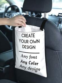1pc Custom Car Trash Bag With Any Image, Hanging Car Backseat Trash Bag, Suitable For Most Vehicle Additions, Camping And Travel, Backseat Car Garbage Bag, Hanging Car Waste Storage - 1pc - View 4