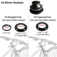 6MSKS 1組 44-55mm 錐管密封軸承車頭組，適用於登山車/MTB/BMX/公路車 - 黑色 - 查看 5
