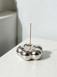 1pc Minimalist Silver Ceramic Incense Holder Modern Creative Design Aromatherapy Base Incense Stick Holder Incense Tray Incense Stand Decorative Item - Ceramic Incense Holder - View 4