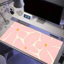 Pink Floral Leather Desk Mat, Beautiful Artistic Large Mouse Pad, Desk Accessory, Non-Slip Keyboard Pad, Leather Material, Suitable For Office, Home Computer Desk Protective Pad, Can Be Given As A Gift To Men, Women, Gaming Mouse Pad, Desk Accessory - View 2