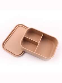 1pc Customizable Flip Lid Bento Box, Supports Artistic Text Customization, Large Area Customization, Portable, Waterproof, Leakproof, Suitable For Outdoor, Travel, School, Office, Includes Sauce Cup And Utensils, Four-Sided Lock Design - Multicolor - View 12