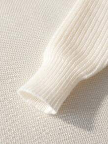 Girls Cute English Letter Embroidered Sweater, Round Neck Knit Pullover, Suitable For Daily Casual Wear In Spring, Autumn And Winter - Apricot - View 7