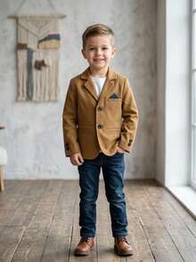 Young Boys Overcoats - Coffee Brown - View 3