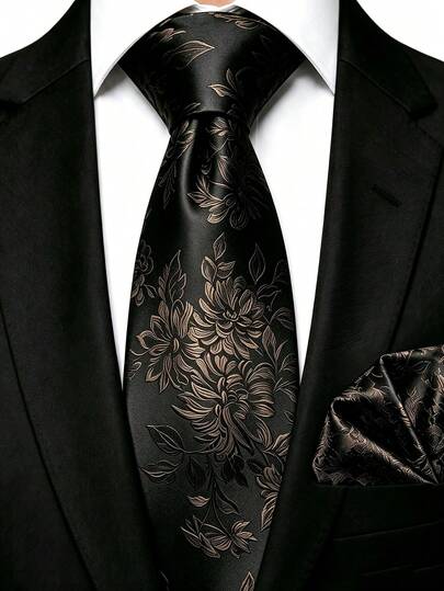 Men's Tie Set, Classic Fashion Necktie, Pocket Square Set, Suitable For Wedding, Business, Banquet