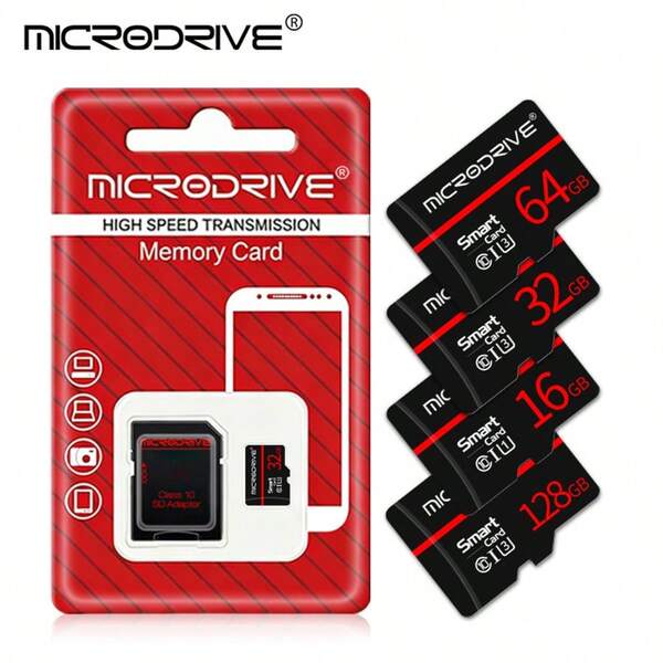 Tarjeta de Memoria Flash TF Micro SD de Alta Velocidad 8GB 16GB 32GB 64GB 128GB Tarjeta de Almacenamiento Microdrive con Adaptador SD Compatible con Cámara de Acción Cámara de Salpicadero Teléfono