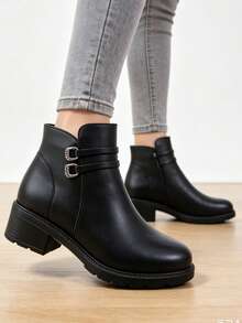 Fashionable Comfortable Casual Women's Ankle Boots Elegant Autumn/Winter - Black - View 2