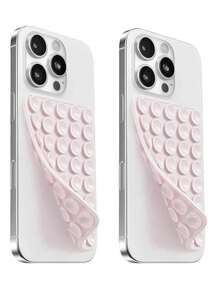 2pcs Reusable Double-Sided Suction Cup Phone Holder, Detachable Hands-Free Phone Grip Stand, Suitable For Selfie, Video Call, Compatible With All Phones And Objects Needing Support - Reusable - View 9