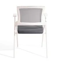 Ergonomic Mesh Office Chair, Foldable Training Chair With Armrests - Dark Gray - No Tabletop - View 5