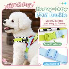 2pcs Dog Harness & Leash Set | Durable Polyester Webbing With Cow Print Thickened Neoprene Padding, Anti-Burst & Anti-Escape; Comfortable Non-Slip Leash Handle, Strong Round Rope, Suitable For Medium Dogs For Indoor & Outdoor Use - Multicolor - View 5