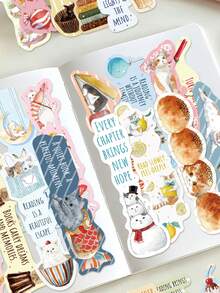 30pcs Cute Cat Bookmarks, Library Cards, Reading Cards, Message Cards, Book Decoration, Notebook, Planner, Marker Cards, Suitable For Back To School, School Supplies, Birthday, Holiday, Party Gifts - 30pcs - View 3
