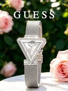 Guess Women's Quartz Watch With Triangle Mesh Strap, Crystal Embellishments, Mesh Band, Niche Luxury Fashion, Versatile And Elegant - Watch - View 13