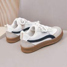 Unisex Kids Fashion Slip-On Hook & Loop Sneakers, Versatile Back-To-School Style, Suitable For All Seasons And Outdoor Activities - Beige - View 8